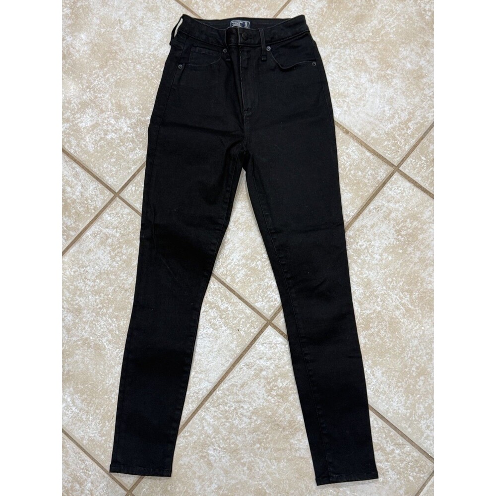 Abercrombie & Fitch Black High-Rise Skinny Jeans – Size 25 (US 0)